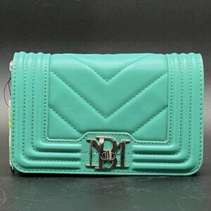 NWT Badgley Mischka V quilting crossbody detachable chain strap  BM-4156 green